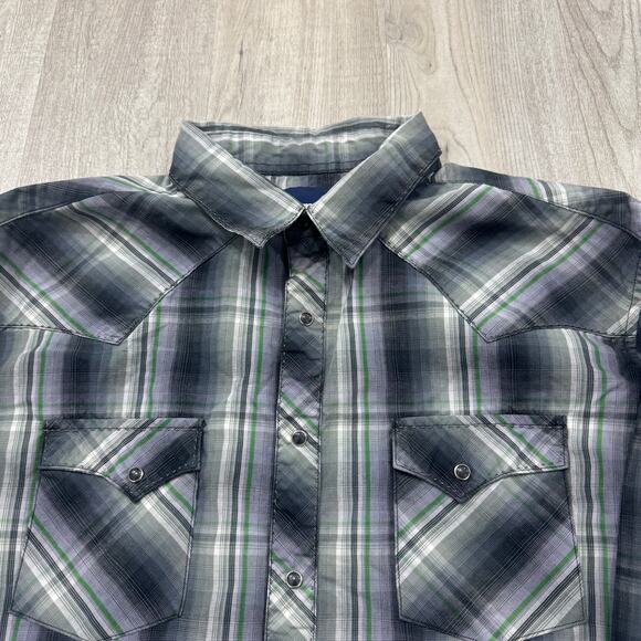 Vintage Wrangler Western Shirt Men's Extra Large XL Pearl Snap 90s Cowboy Rodeo - Picture 1 of 7